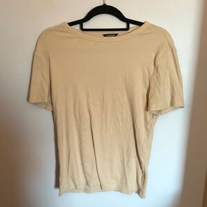 George Women’s Cotton Short Sleeve Crewneck Shirt - Cream/Beige